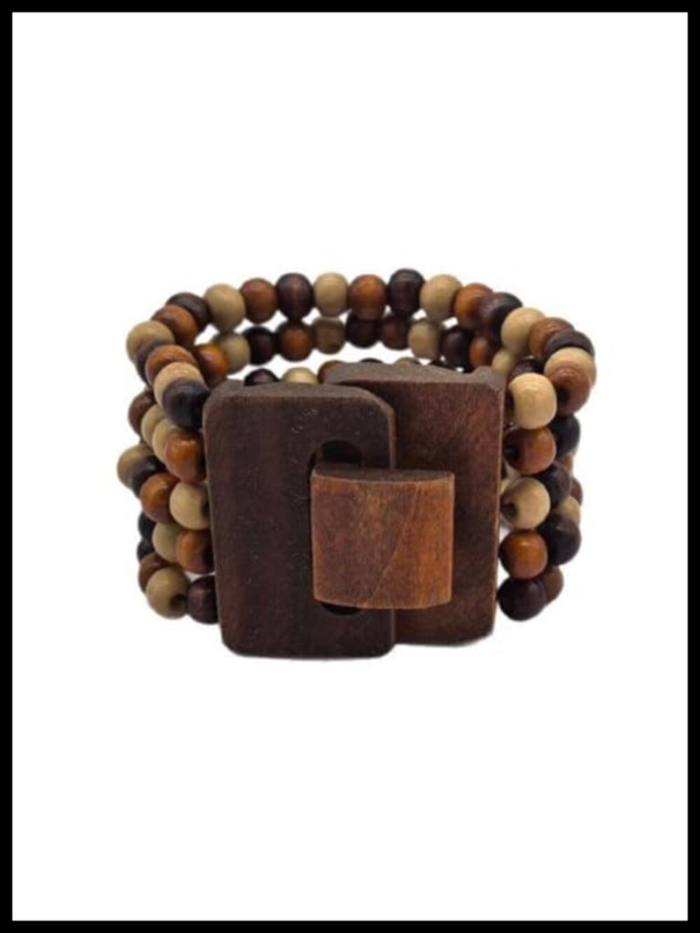 Bohemian Multi-Layer Wooden Bead Stretch Bracelet for Women
